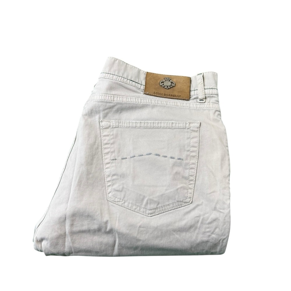 Luigi Borrelli Napoli Men Light Tan Khaki 5 Pocket Jean Pants 38x28 CAMERELLE-LB